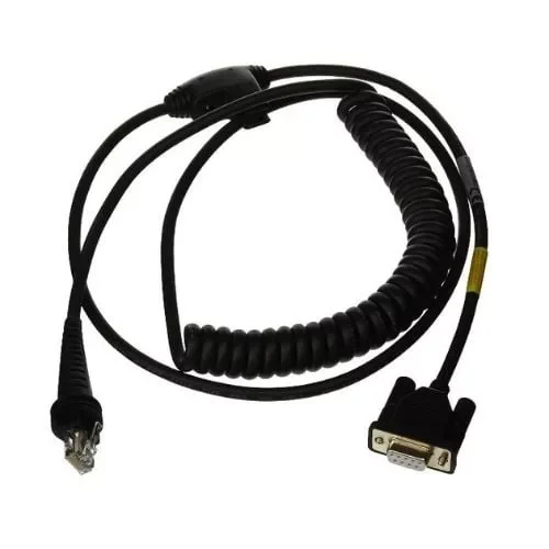 RS-232 cable, 12', coiled, black, 12V powered (for Magellan auxiliary port)
