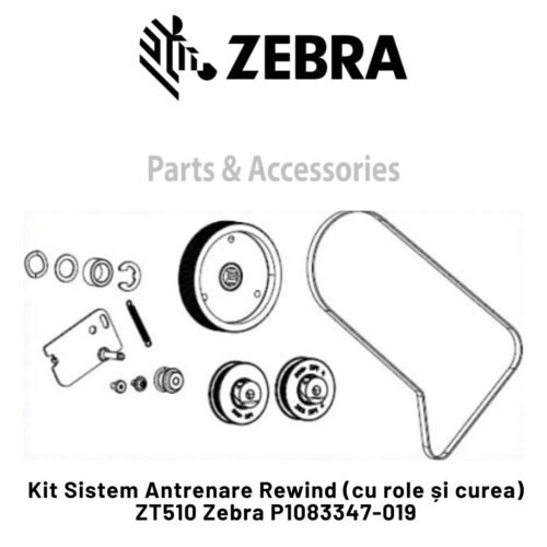 Rewind Drive System Kit (with rollers and belt) ZT510 Zebra P1083347-019