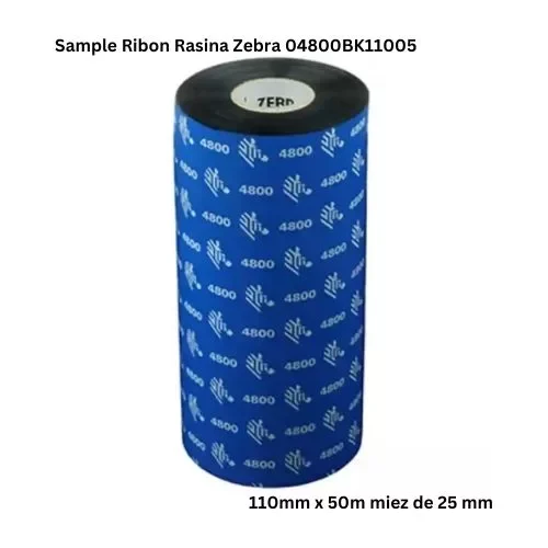Zebra Resin Ribbon Sample 04800BK11005