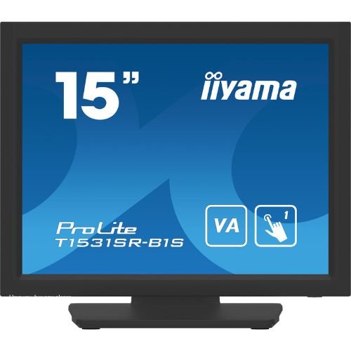 Touchscreen Monitor 15" XGA 5-Wire Resistive, 1 Touch, VA, HDMI/DP/VGA - iiyama T1531SR-B1S