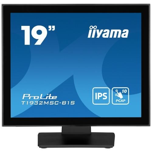 Touchscreen monitor 19" SXGA PCAP 10 Touch, IPS, Anti-Glare, Edge-to-Edge Glass - iiyama T1932MSC-B1S