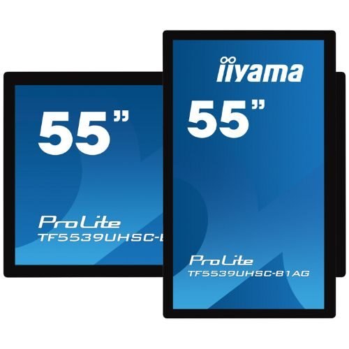 Touchscreen open-frame 55" 4K, PCAP 15-touch, touch-through-glass, IP54, HDMI/DP - iiyama TF5539UHSC-B1AG