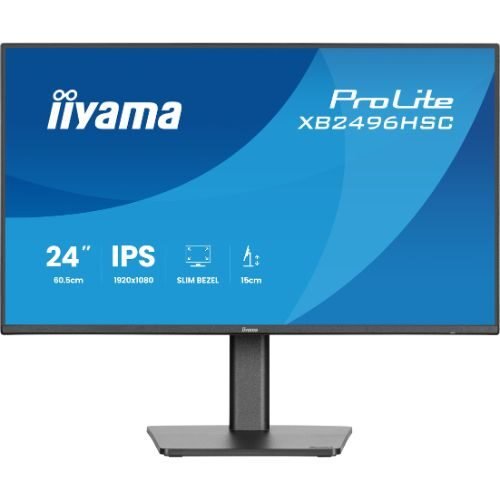 Monitor 24", IPS Full HD, 144Hz, USB-C 65W, HDR, Speakers, Ergonomic - iiyama XB2496HSC-B1