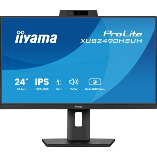 24'' IPS, Full HD 100Hz monitor with Windows Hello camera - iiyama ProLite XUB2490HSUH-B2