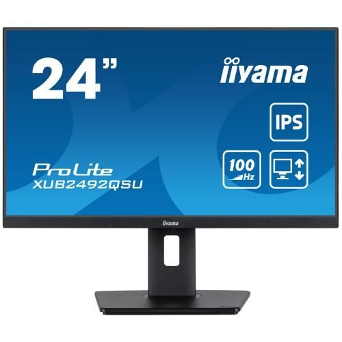 Monitor 24'' QHD, IPS 100Hz, USB-C hub, ergonomic stand - iiyama ProLite XUB2492QSU-B1