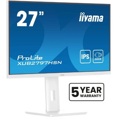 Monitor 27" IPS Full HD White, USB-C Dock 65W, LAN RJ45, 100Hz - iiyama XUB2797HSN-W2