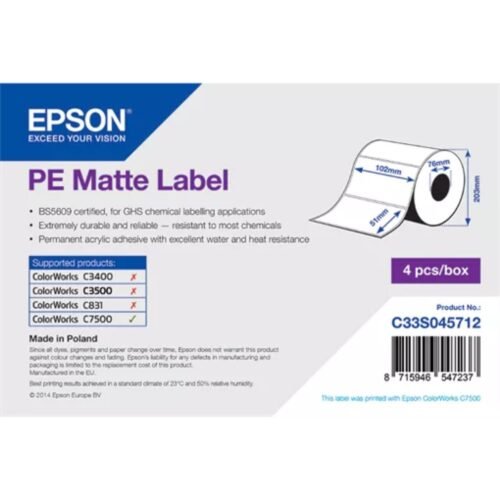 Synthetic labels PP Matte Premium 102x51 mm Epson 7113417