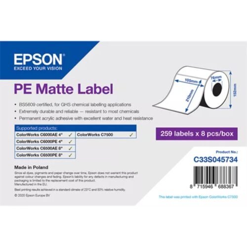 Synthetic labels PP Matte Premium 105x210 mm Epson 7113424