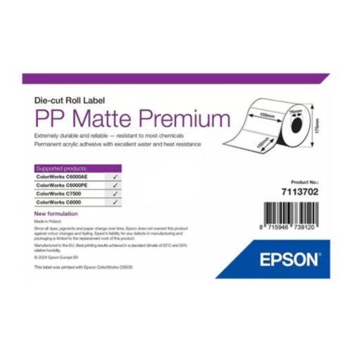 Synthetic labels PP Matte Premium 105x152 mm Epson 7113702