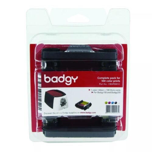 Color ribbon YMCKO Badgy200 100 prints Evolis CBGP0001C